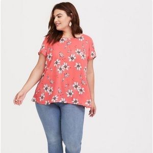 Torrid 3 Coral Top with flutter back